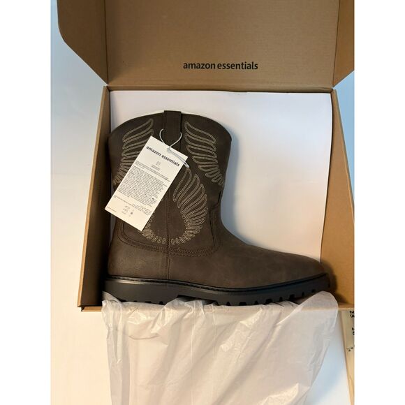 Amazon Essentials Size 12 brown square toe western cowboy boot main image 7
